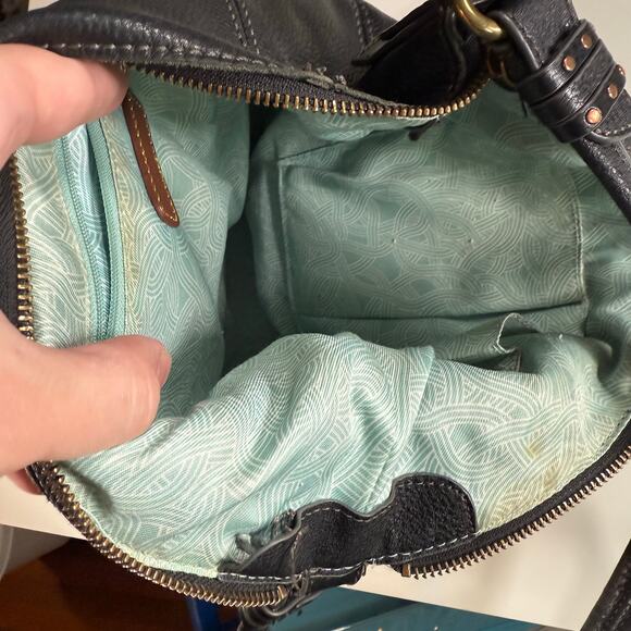 The Sak Black Soft Pebbled Leather Sequoia Hobo Shoulder Bag Purse Handbag READ - Picture 10 of 11